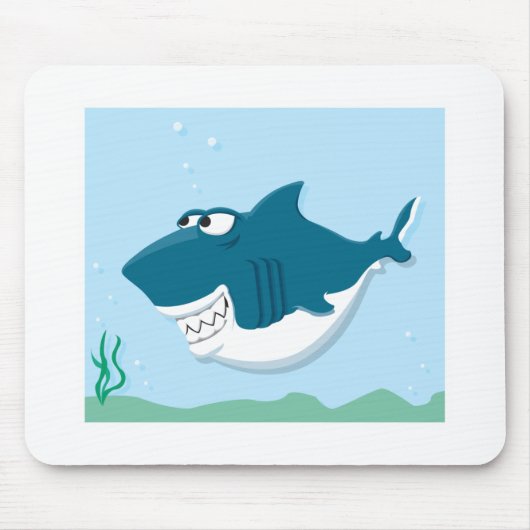 かわいいマンガのサメ マウスパッド (正面)