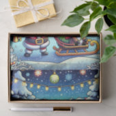 かわいいマンガのサンタとトナカイのクリスマス 薄葉紙 (ギフト)