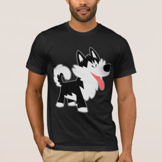 かわいいマンガのシベリアのハスキーTシャツ Tシャツ