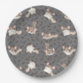 かわいいマンガのシュガー・グライダー ペーパープレート (正面)