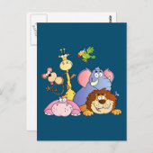 かわいいマンガのジャングル動物 ポストカード (正面/裏面)