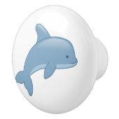 かわいいマンガのジャンピングイルカ セラミックノブ (右)