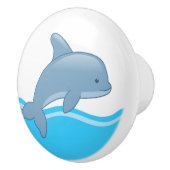 かわいいマンガのジャンピングイルカ セラミックノブ (右)