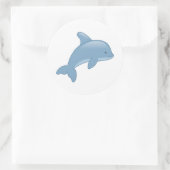 かわいいマンガのジャンピングイルカ ラウンドシール (バッグ)