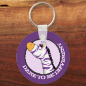 かわいいマンガのゼブラカラフルー キーホルダー (正面)