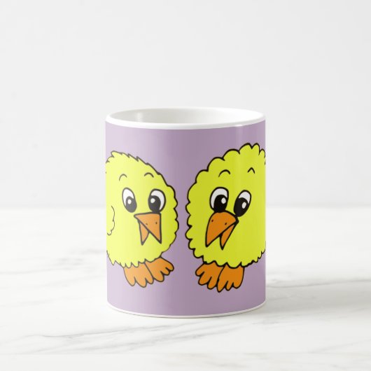 かわいいマンガのチックスの名前 コーヒーマグカップ (中央)