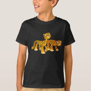 かわいいマンガのチーターたちTシャツ Tシャツ