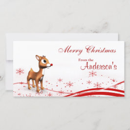 かわいいマンガのトナカイのクリスマスギフトタグ シーズンカード