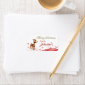 かわいいマンガのトナカイのクリスマスギフトタグ ラベル (インサイチュ)