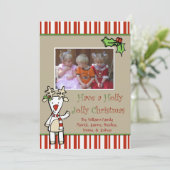 かわいいマンガのトナカイのクリスマスフォトカード シーズンカード (スタンド正面)