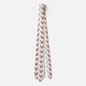 かわいいマンガのトナカイ模様クリスマスおもしろいホワイト ネクタイ (正面)