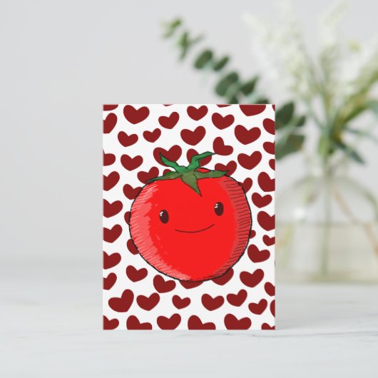かわいいマンガのトマト愛好家 ポストカード (スタンド正面)
