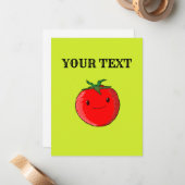 かわいいマンガのトマト ノートカード (正面/裏面インサイチュ)