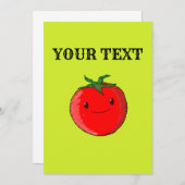 かわいいマンガのトマト 招待状 (正面/裏面)