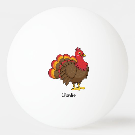 かわいいマンガのトルコ |カスタマイズ 卓球ボール (裏面)