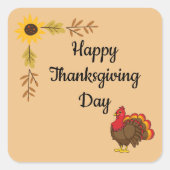 かわいいマンガのトルコ スクエアシール (正面)