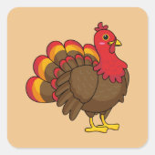 かわいいマンガのトルコ スクエアシール (正面)