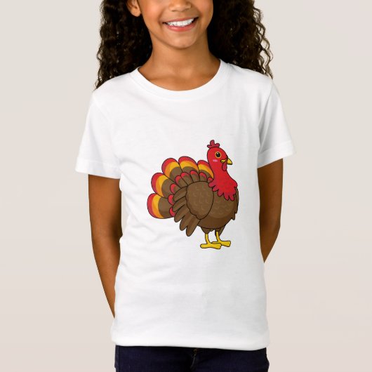 かわいいマンガのトルコ Tシャツ (正面)