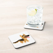 かわいいマンガのドイツの羊飼い犬のコースターセット コースター (右側)