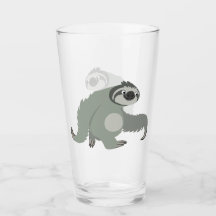 かわいいマンガのナマケモノが大急ぎ