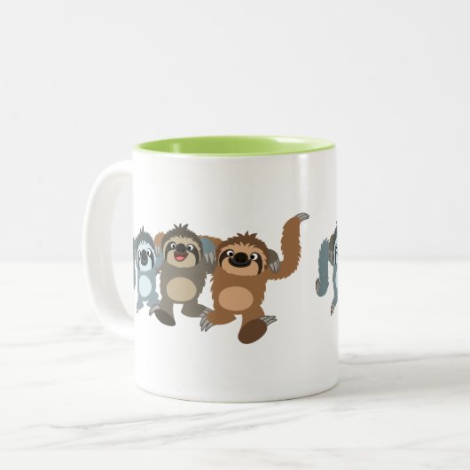 かわいいマンガのナマケモノ3選 ツートーンマグカップ (正面左)