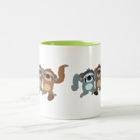 かわいいマンガのナマケモノ3選 ツートーンマグカップ (中央)