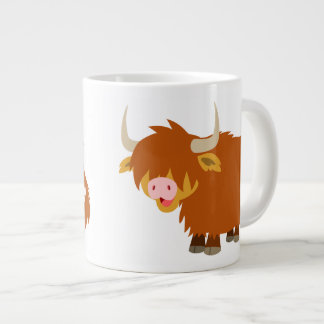 かわいいマンガのハイランド牛 ジャンボコーヒーマグカップ