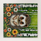 かわいいマンガのハリネズミ ジグソーパズル (横)