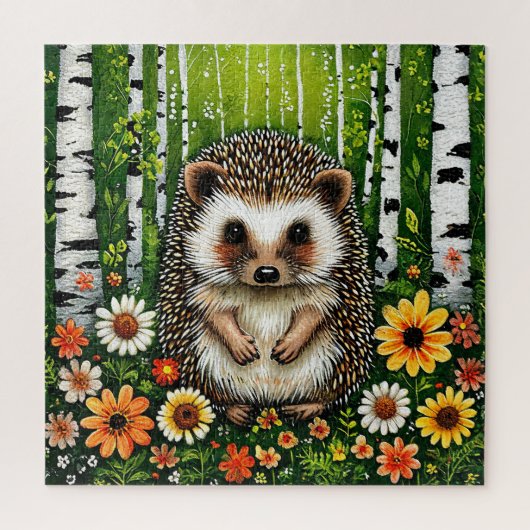 かわいいマンガのハリネズミ ジグソーパズル (縦)