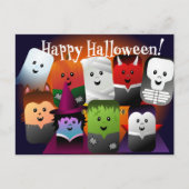 かわいいマンガのハロウィーンの怪物 ポストカード (正面)