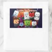 かわいいマンガのハロウィーンの怪物 長方形シール (バッグ)