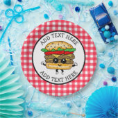 かわいいマンガのハンバーベキューや誕生日パーティー ペーパープレート (パーティー)