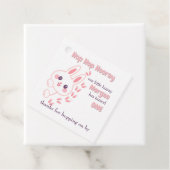 かわいいマンガのバニー一女の子を変える1歳の誕生日 フェイバータグ (インサイチュ)