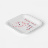 かわいいマンガのバニー一女の子を変える1歳の誕生日 ペーパープレート (傾斜あり)