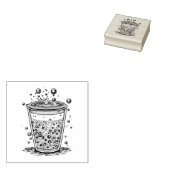 かわいいマンガのバブルティー ラバースタンプ (押印)