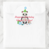 かわいいマンガのパンダの誕生日願い ラウンドシール (バッグ)