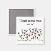 かわいいマンガのヒョウとことわざ マグネット (正面/裏面)