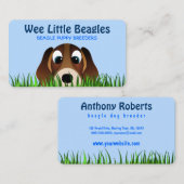 かわいいマンガのビーグル子犬ブリーダー 名刺 (正面/裏面)