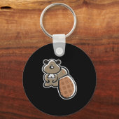 かわいいマンガのビーバー キーホルダー (正面)