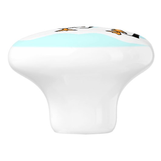 かわいいマンガのペンギンを卒業 セラミックノブ (側面)