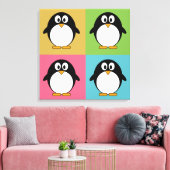かわいいマンガのペンギン キャンバスプリント (インサイチュ (リビング))
