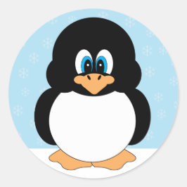 かわいいマンガのペンギン ラウンドシール
