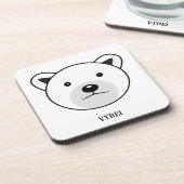 かわいいマンガのホッキョクグマ コースター (左側)