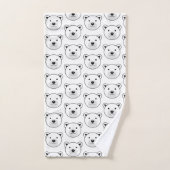 かわいいマンガのホッキョクグマ バスタオルセット (ハンドタオル)