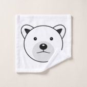 かわいいマンガのホッキョクグマ バスタオルセット (ウォッシュタオル)