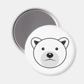 かわいいマンガのホッキョクグマ マグネット (正面/裏面)