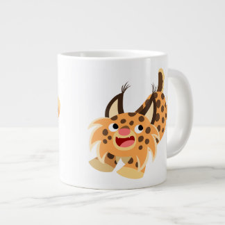 かわいいマンガのボブキャットジャンボマグ ジャンボコーヒーマグカップ