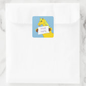 かわいいマンガのポニーとメッセージ スクエアシール (バッグ)