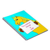 かわいいマンガのポニーとメッセージ ノートブック (右側)