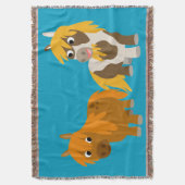 かわいいマンガのポニー2 スローブランケット (正面縦)